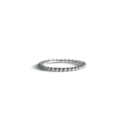 Bague ligne de perles argent