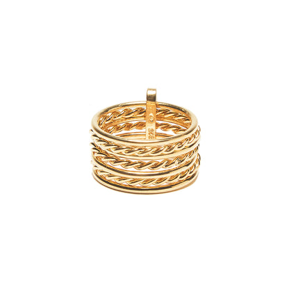 Bague Semainier Lignes et Torsade