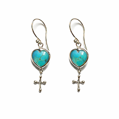 Pendants Cœur et Croix Turquoise