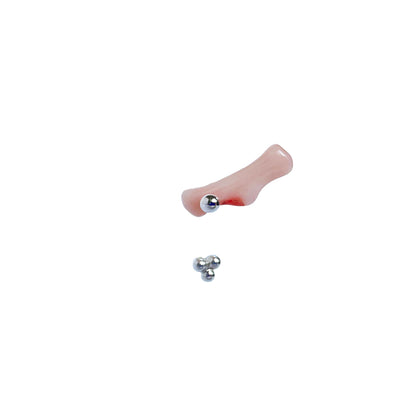Bijou Dessous d'Oreilles Trois Perles et corail