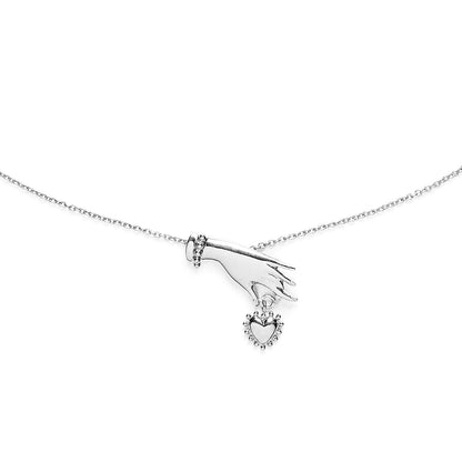 Collier-Ex-Voto-Coeur-main-Claddagh-Argent