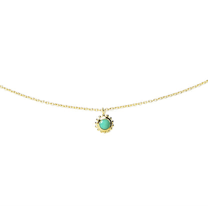 Collier-Vermeil-Petit Soleil-Pierre-chrysoprase