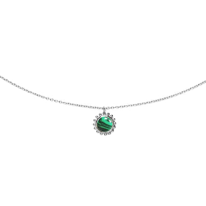 Collier Surya Grand Soleil et Malachite