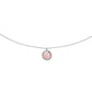 Collier Argent Pierre Opale Rose et Soleil