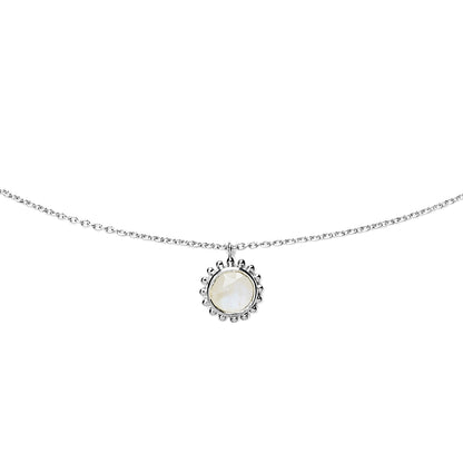 Collier Argent Pierre et Soleil Agnes de Verneuil