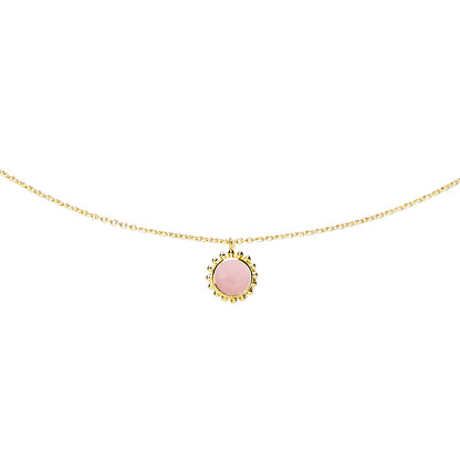 Collier Vermeil Pierre Opale Rose et Soleil