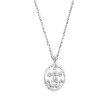 Collier-Coquillage-Croix-de saint-Jacques-Argent-ADV-zoom